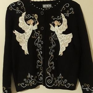 BEREK Angel Embroidered Holiday Sweater